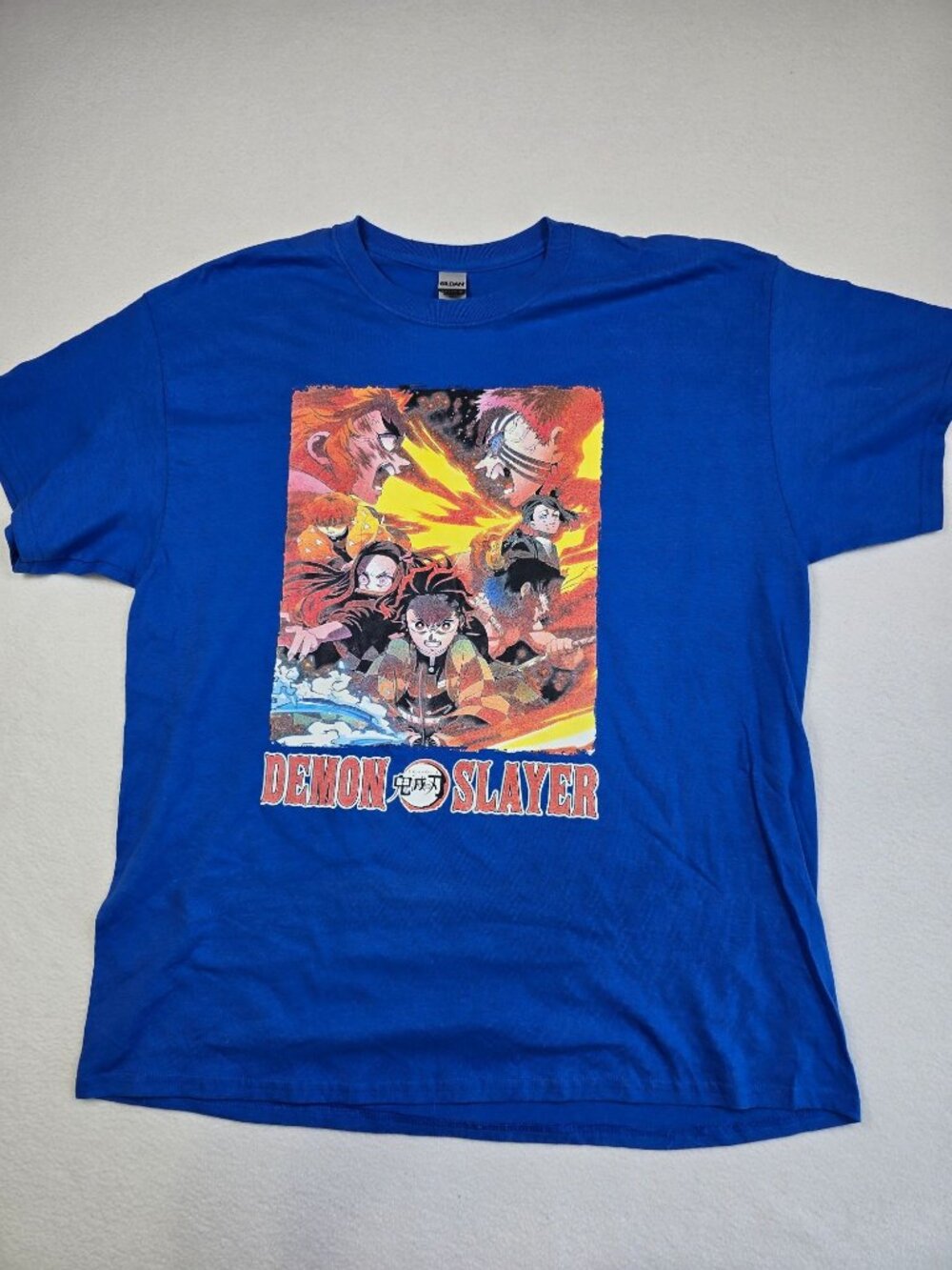 Demon Slayer Blue T-Shirt XL Anime Graphic Tee
